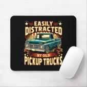 Easily Distracted By Old Ckup Trucks Funny Trucker Mousepad (Mit Mouse)
