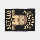 Easily Distracted By Otters Funny Otters Lovers Jo Fleecedecke (Vorderseite (Horizontal))