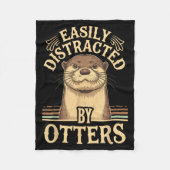 Easily Distracted By Otters Funny Otters Lovers Jo Fleecedecke (Vorderseite)