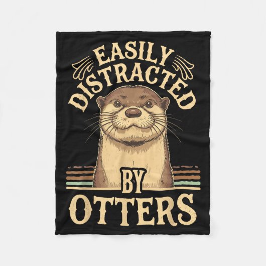 Easily Distracted By Otters Funny Otters Lovers Jo Fleecedecke (Vorderseite)