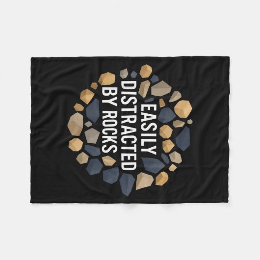 Easily Distracted By Rocks Funny Geology Rock Coll Fleecedecke (Vorderseite (Horizontal))