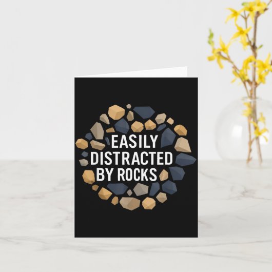 Easily Distracted By Rocks Funny Geology Rock Coll Karte (Gelbe Blume)