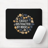 Easily Distracted By Rocks Funny Geology Rock Coll Mousepad (Mit Mouse)