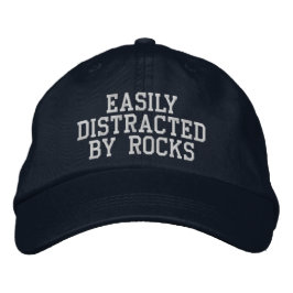 Easily Distracted By Rocks | Geologie-Mütze Bestickte Baseballkappe