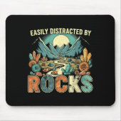 Easily Distracted By Rocks Geology Geologist Colle Mousepad (Vorne)
