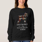 Easily Distracted By Schnauzer And Books Dog  Libr Sweatshirt (Vorderseite)