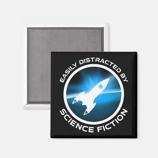 Easily Distracted By Science Fiction Magnet (Vorderseite/Rückseite)