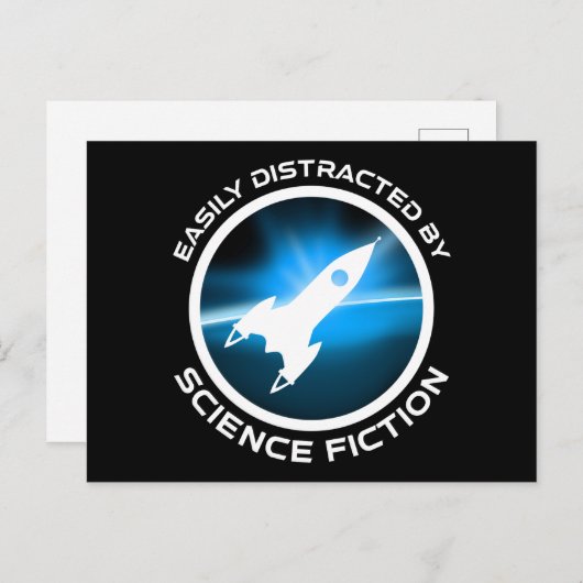 Easily Distracted By Science Fiction Postkarte (Vorne/Hinten)