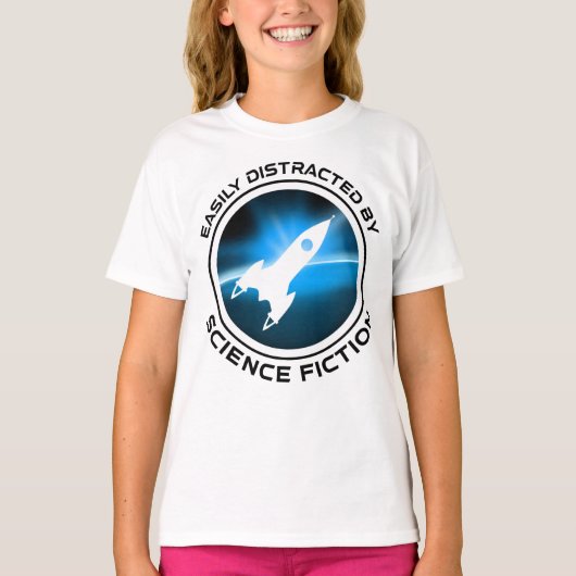 Easily Distracted By Science Fiction T-Shirt (Vorderseite)