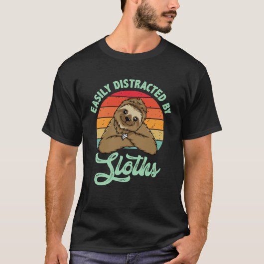 Easily Distracted By Sloths  Sloth  Cute Animal T-Shirt (Vorderseite)