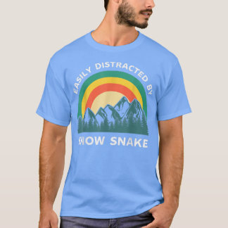 Easily Distracted By Snow Snake Funny Winter Sport T-Shirt