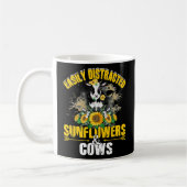 Easily Distracted By Sunflowers And Cows Funny Kaffeetasse (Links)