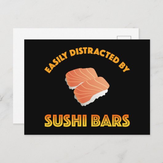 Easily Distracted By Sushi Bars Postkarte (Vorne/Hinten)