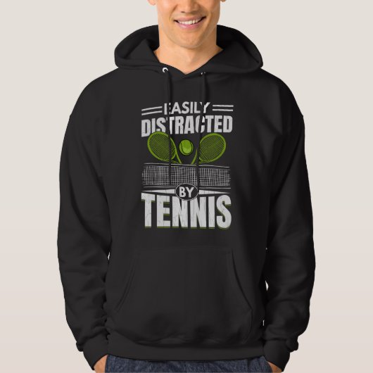 Easily Distracted By Tennis Sports Player Graphic Hoodie (Vorderseite)