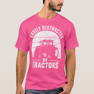 Easily Distracted By Tractors Farmer Tractor Lusti T-Shirt