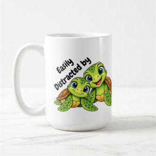 Easily Distracted by Turtles Süße Meerestiere Ta Kaffeetasse