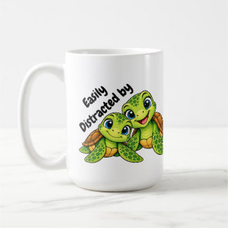 Easily Distracted by Turtles | Süße Meerestiere Ta Kaffeetasse