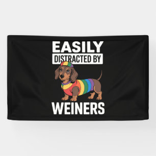 Easily Distracted By Weiners LGBTQ Regenbogen Schw Banner