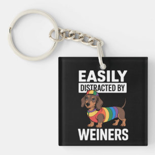 Easily Distracted By Weiners LGBTQ Regenbogen Schw Schlüsselanhänger