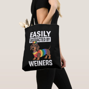 Easily Distracted By Weiners LGBTQ Regenbogen Schw Tasche