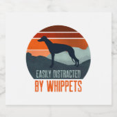Easily Distracted By Whippets Dog Walking Schaumweinetikett (Einzelnes Label)
