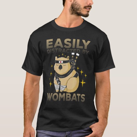 Easily Distracted By Wombats Wombat Saying 3 T-Shirt (Vorderseite)