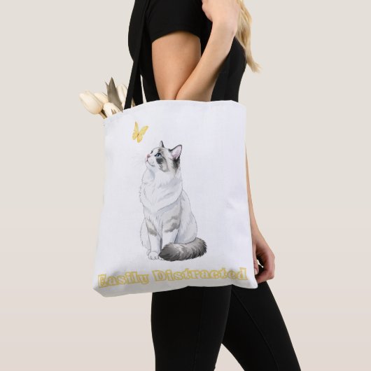 Easily Distracted Cute Cat & Butterfly Design Tasche (Von Nahem)