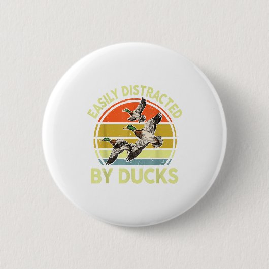 Easily Distracted Duck Hunting Gift Dad Hunter Son Button (Vorderseite)