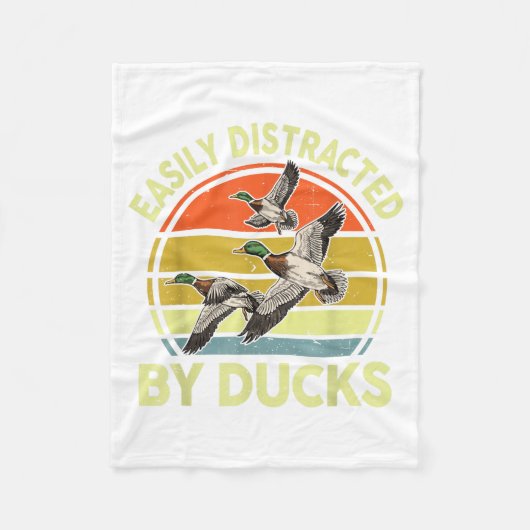 Easily Distracted Duck Hunting Gift Dad Hunter Son Fleecedecke (Vorderseite)