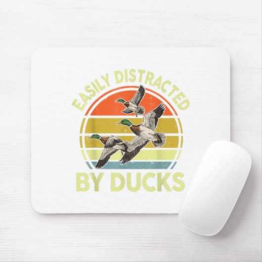 Easily Distracted Duck Hunting Gift Dad Hunter Son Mousepad (Mit Mouse)
