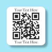 Easily Upload Your Own QR Code & Add Text Quadratischer Aufkleber