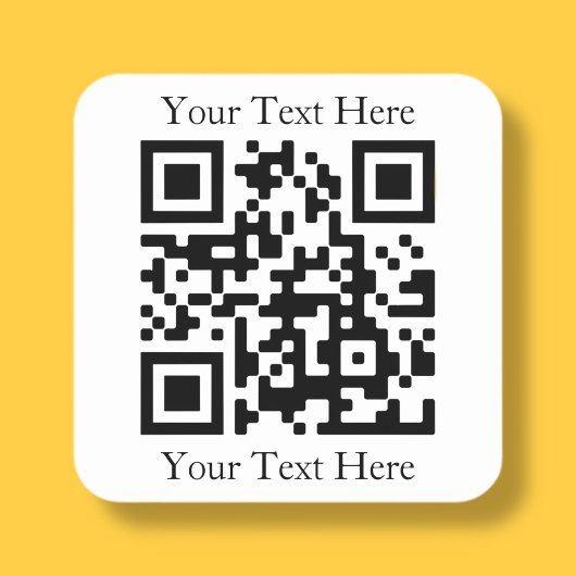 Easily Upload Your Own QR Code & Add Text Quadratischer Aufkleber