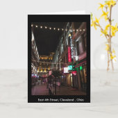 East 4th Street, Cleveland, Foto Grußkarte Karte (Gelbe Blume)