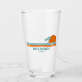 East Beach Georgia Sun Palm Trees Glas (Vorderseite)