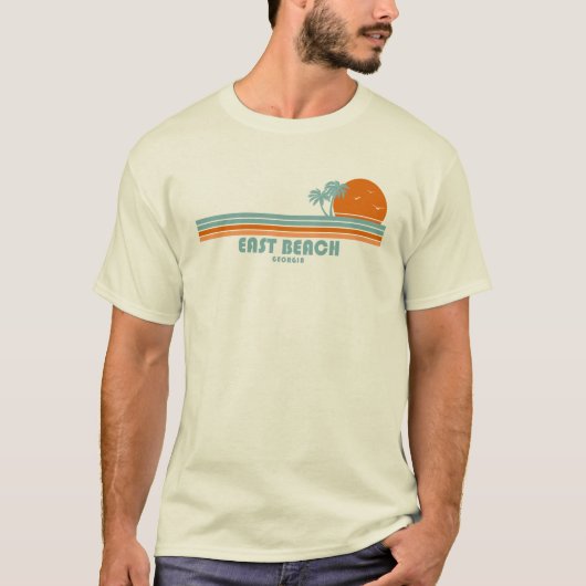 East Beach Georgia Sun Palm Trees T-Shirt (Vorderseite)