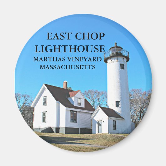 East Chop Lighthouse, Massachusetts Round Magnet (Vorne)