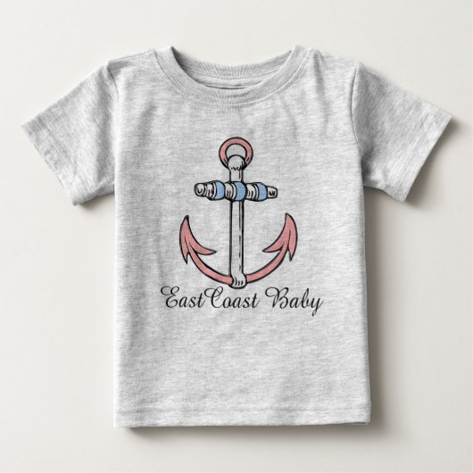 East Coast Baby Anker Rosa niedliches Shirt (Vorderseite)