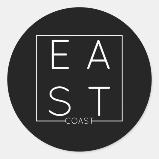 East Coast Lifestyle Modern Minimal Runder Aufkleber (Vorderseite)