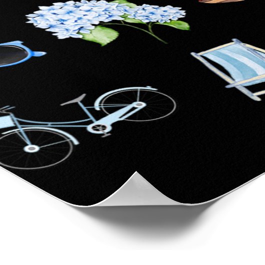 East Coast Summer New England Aesthetic Collage Poster (Ecke)