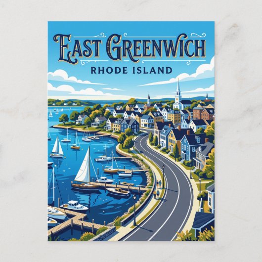 East Greenwich Rhode Island Postkarte (Vorderseite)