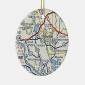 East Hampton CT Vintag Map Keramik Ornament (Rechts)