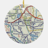 East Hampton CT Vintag Map Keramik Ornament (Hinten)