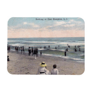 East Hampton NY, Long Island, Beach Scene Vintag Magnet