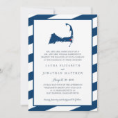 East Harwich Navy Blue Cape Cod Map | Hochzeit Einladung (Vorderseite)