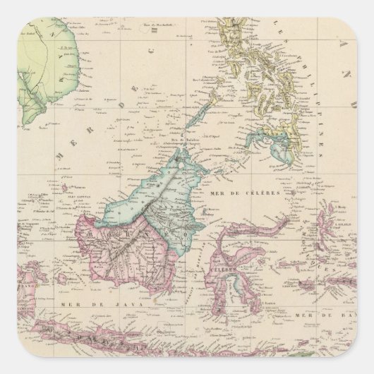 East Indies Quadratischer Aufkleber (Vorderseite)