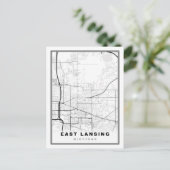 East Lansing Map Postkarte (Stehend Vorderseite)