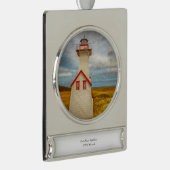 East Point Leuchtturm Banner-Ornament Silber (Rechts)