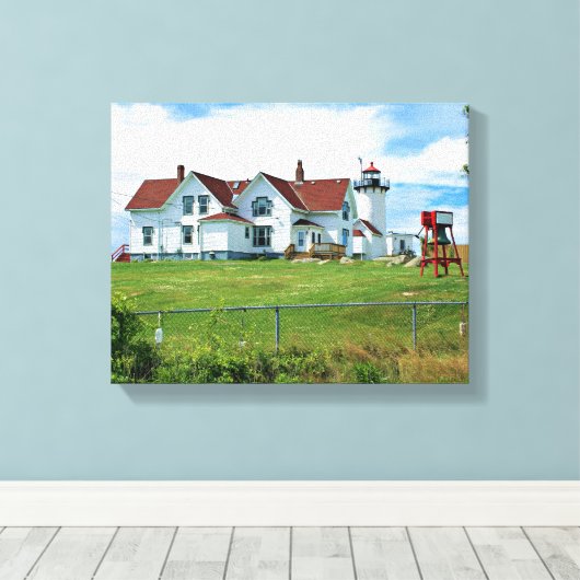 East Point Lighthouse, MA Wrapped Canvas Leinwanddruck (Insitu (Holzboden))
