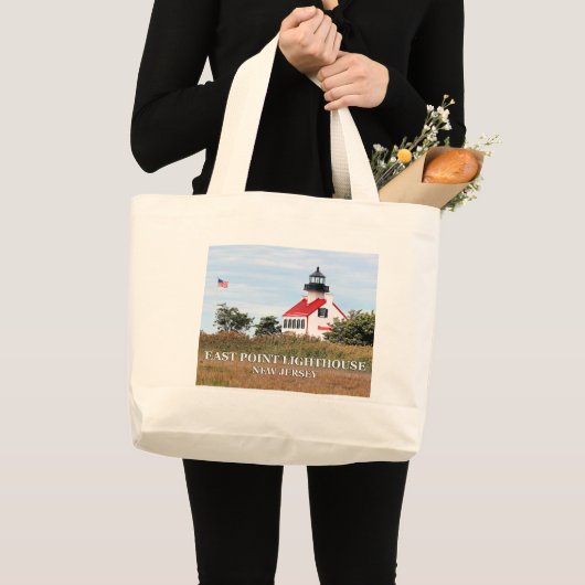 East Point Lighthouse, New Jersey Jumbo Tote Bag Stoffbeutel (Vorderseite (Produkt))