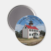 East Point Lighthouse, New Jersey Round Magnet (Vorderseite/Rückseite)